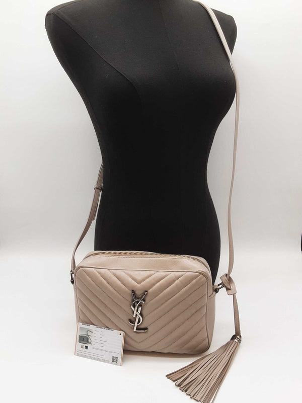 Yves Saint Laurent Ysl Lou Gray Chevron Quilted Crossbody Camera Bag Do0925pxzde