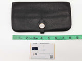 Hermes Dogon Noir Black Clemence Palladium Hardware Wallet Do0426rxzde