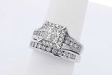 1.3cttw Diamond Wedding Set In 14k White Gold 9.9 Grams Size 7 Eb0326wxzdu