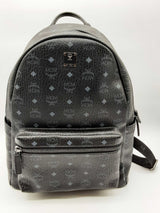 Mcm Stark Black Visetos Coated Canvas Backpack Do0724pxzde