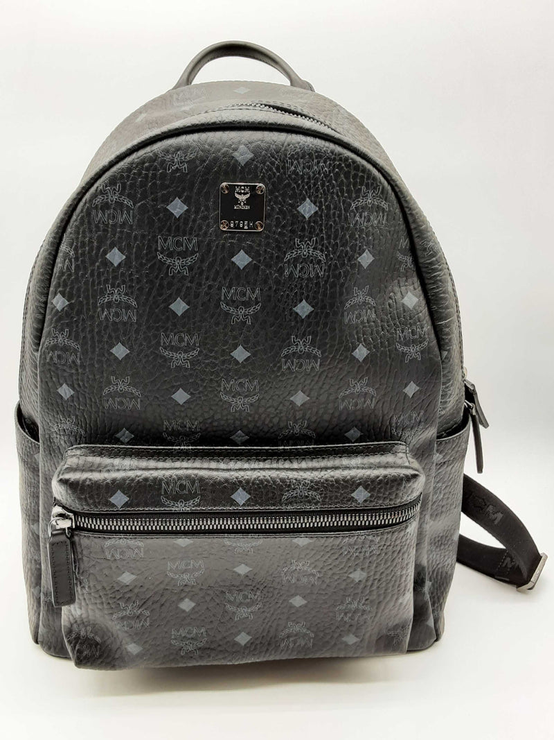 Mcm Stark Black Visetos Coated Canvas Backpack Do0724pxzde