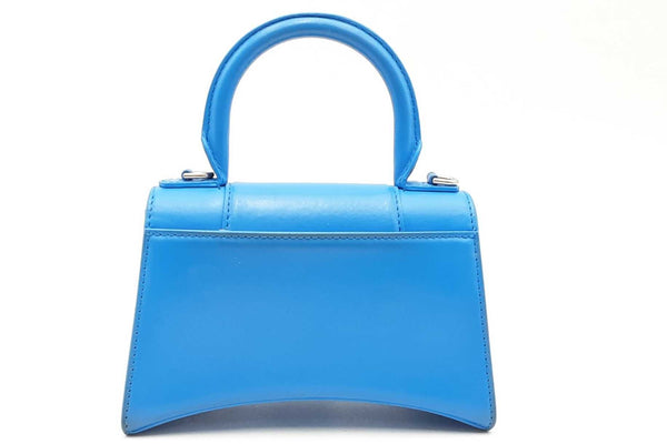 Balenciaga Hourglass Blue Leather Top Handle Bag Eb1024orxsa