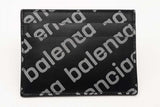 Balenciaga All Over Logo Black Leather Card Wallet Eb0226crsa