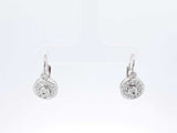 0.32 Cttw Diamond & 14k White Gold Halo Drop Earrings 4.3 Grams Fw0826ocrdu