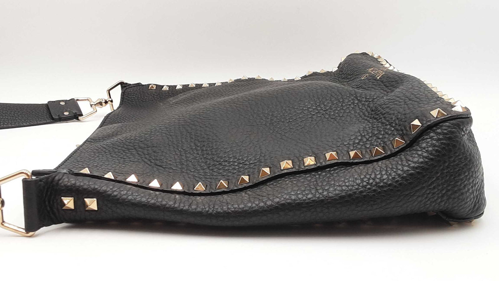 Valentino Rockstud Black Grained Leather Shoulder Bag Sd0426pzxdu