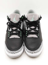 Nike Air Jordan 3 Retro "Green Glow" Black Leather Sneakers Size 11 Fw0825ezdu