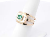 0.50 Cttw Bezel-set Emerald 14k Yellow Gold Multi Band Ring 4.4 Grams Size 6.75 Fw1225ozxdu