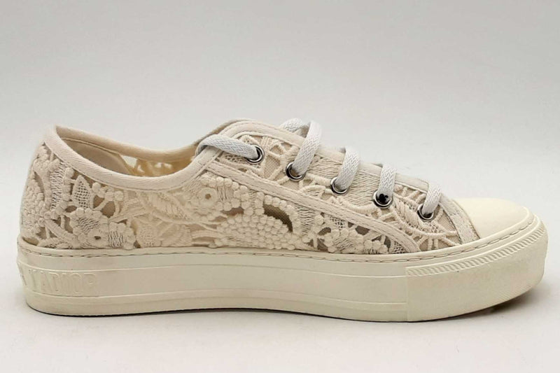 Christian Dior Walk N Dior Lace Macrame Embroidery Sneakers Size 37 Eb1224lrxsa