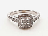 0.64 Cttw Natural Diamonds 14k White Gold 4.0g Ring Size 9 Do0226wxzde