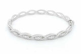 0.51cttw Diamond Hinged Bangle Bracelet 14k White Gold 12.7 Grams Eb0926llxzsa