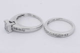 1.24cttw Princess Cut Diamond Wedding Set 14k White Gold 6.8g Sz 5.5 Eb0725pspsa