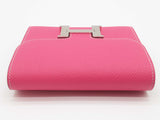 Hermes Constance Slim Rose Tyrien Pink Epsom Palladium Wallet Do0126wxzxde
