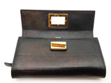 Tom Ford Natalia Turnlock Black Leather Continental Wallet Clutch Do0126orxde
