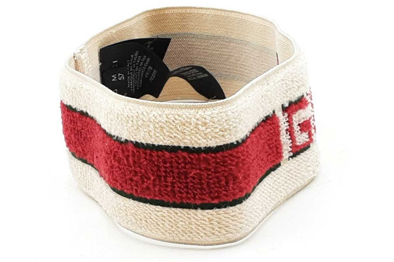 Gucci Web Terry Elastic Headband Size M 57 Eb1025rxdu