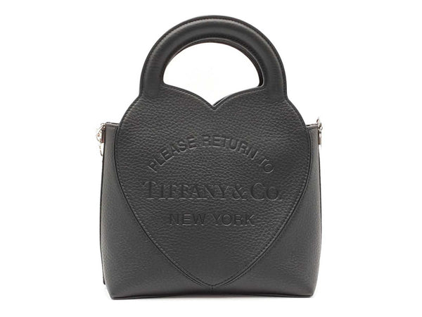 Tiffany & Co. Return To Tiffany Black Grained Leather Mini Tote Bag Fw1125rxzdu
