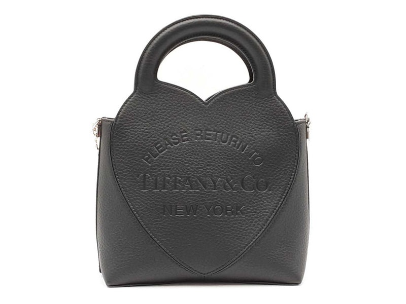 Tiffany & Co. Return To Tiffany Black Grained Leather Mini Tote Bag Fw1125rxzdu