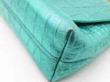 Tom Ford Label Mini Bag Metallic Lagoon Green Leather Handbag Do0926rrxde