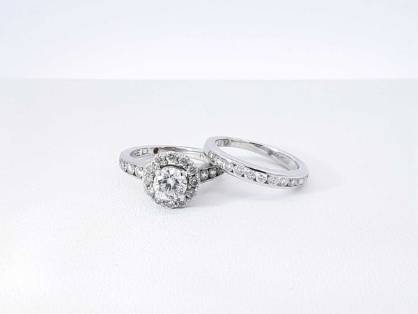 1.21 Cttw Diamond & 14k White Gold Halo Ring 5.2 Grams Size 3 Fw1025szxdu