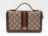 Gucci Ophidia Travel Case In Beige & Ebony Coated Canvas Fw0126wxzdu