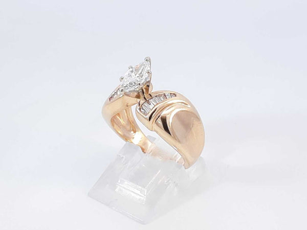 0.92 Cttw Diamond & 14k Yellow Gold Bypass Ring 7.8 Grams Size 6.5 Fw0925lrxzdu