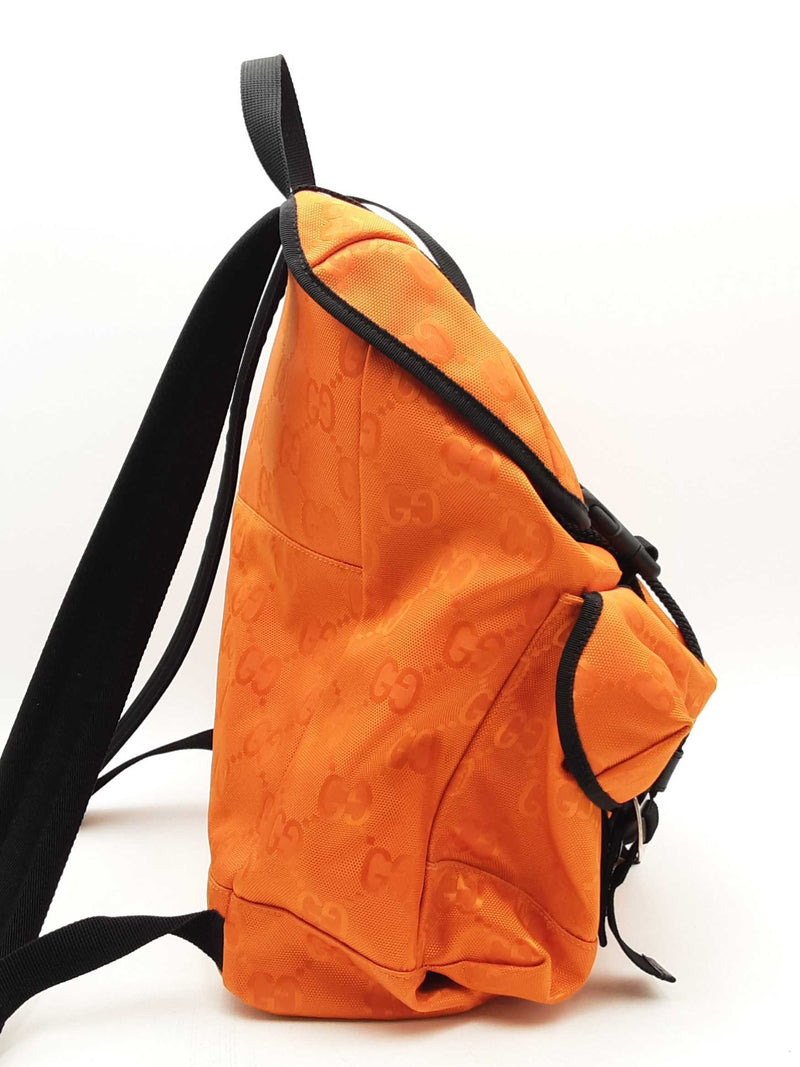 Gucci Gg Nylon Off The Grid Orange Backpack Eb1124ixzsa