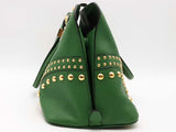 Prada Saffiano Leather Studded Promenade Satchel Green Aa0826wxzsa
