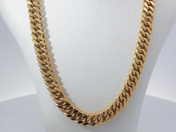 18k Yellow Gold 29.1 Grams Concave Curb Chain 21 Inches Aa1025lrzxsa