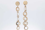 14k Yellow Gold Circular Links Drop Stud Earrings 3.2 Grams Eb0826lixsa