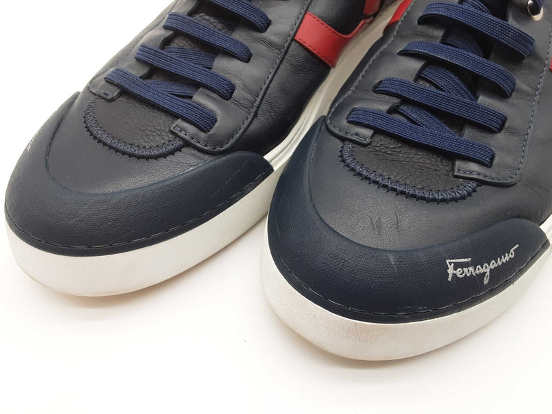 Salvatore Ferragamo Notion 2 Blue Red Leather Shoes Size F 9 M Do0525lxzde