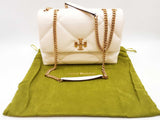 Tory Burch Kira Diamond Quilt Warm White Leather Shoulder Bag Do1225pxzde