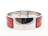 Hermès Loquet 19mm Bangle Watch In Stainless Steel & Red Enamel Fw1026lrxdu