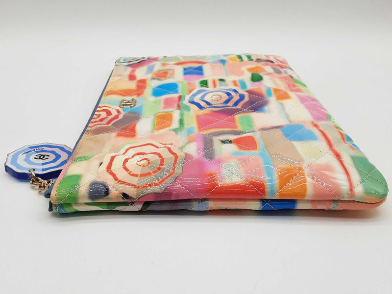Chanel Charm O Case Veau Verni Multicolor Umbrella Pouch Do0625exzde