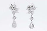 2.2cttw Lab Grown Diamond Drop Stud Earrings In 14k White Gold 3.2 Grams Eb0826ecrsa