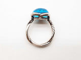 David Yurman Sterling Silver Blue Glass Continuance Ring Size 7.75 Lh0124orxde