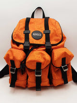 Gucci Gg Nylon Off The Grid Orange Backpack Eb1124ixzsa