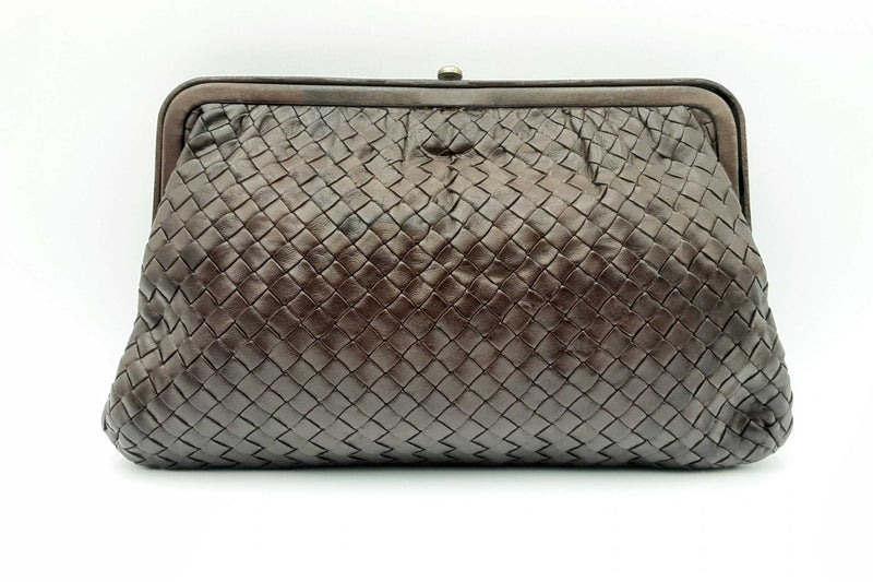 Bottega Veneta Brown Intrecciato Leather Clutch Fw1124oxzdu