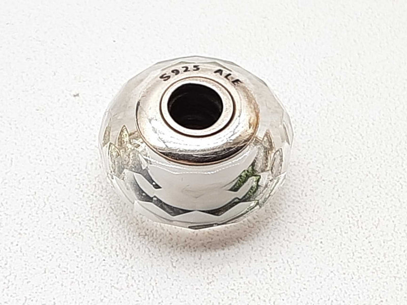 Pandora White Murano Crystal 0.925 Sterling Silver 2.7g Charm Do1124rde