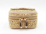 Prada Small Crystal-embellished Jewelry Case In Gold Satin Fw0726pzxdu