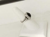 David Yurman Sterling Sliver Petit Albion Black Stone Ring 9.7 Grams Size 6 Mk0926lzxmia
