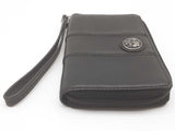 Coach Black Leather Wristlet Zipper Wallet Do0525wxde