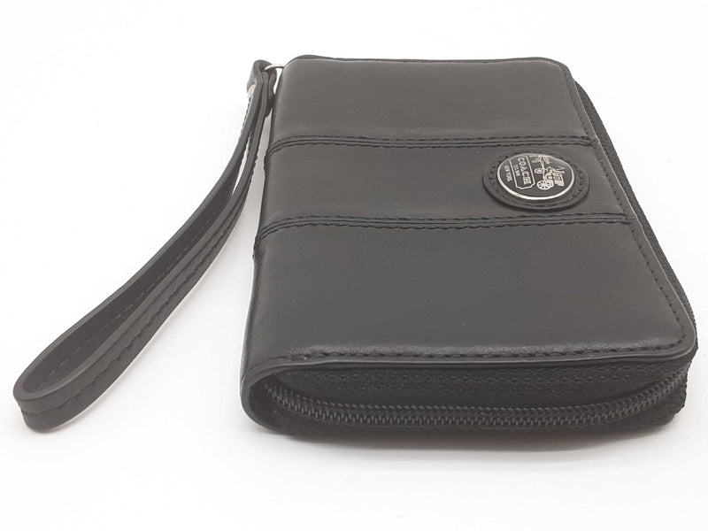 Coach Black Leather Wristlet Zipper Wallet Do0525wxde