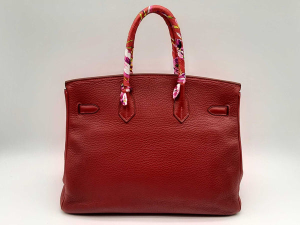 Hermes Birkin 35 Venetian Red Clemence Palladium Handbag Dosrxzde 144020012654