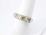 4.15 Cttw Yellow Sapphire & Diamond Half-eternity Platinum Ring With Cert 9.7 Grams Size 7.5 Fw1125owzxdu