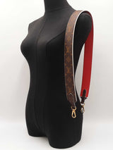 Louis Vuitton Bandoulière Strap In Monogram Canvas & Red Leather Fw0526oxzdu