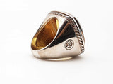 David Yurman Sterling Silver Citrine Diamond Ring Size 7.5 Lherzde 144010012138