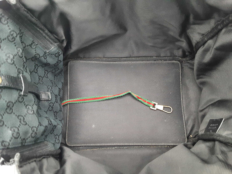 Gucci Black Gg Canvas Web Pet Tote Bag Do0525wxzde