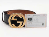 Gucci Guccissima Gg Black Belt / Buckle Size 32 Aa0826crsa