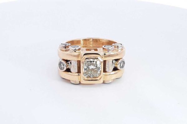 Approx. 1.70ctw Center Diamond Ring In 18k Yellow Gold 25.63g Sz 13 Eb0424lrxzsa