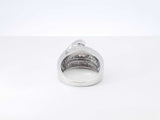1.13 Cttw Diamond & 14k White Gold Multi-row Cocktail Ring 7.9 Grams Size 7 Fw0726rrxdu