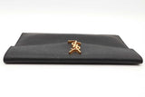 Yves Saint Laurent Uptown Pouch Black Leather Envelope Clutch Eb0826oxzsa